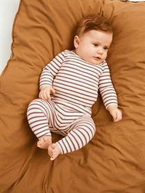 NAME IT Stribede Rib Leggings Banaia Apple Butter